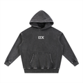 "CONQUERER" Snow Wash Fleece Oversize Hoodie